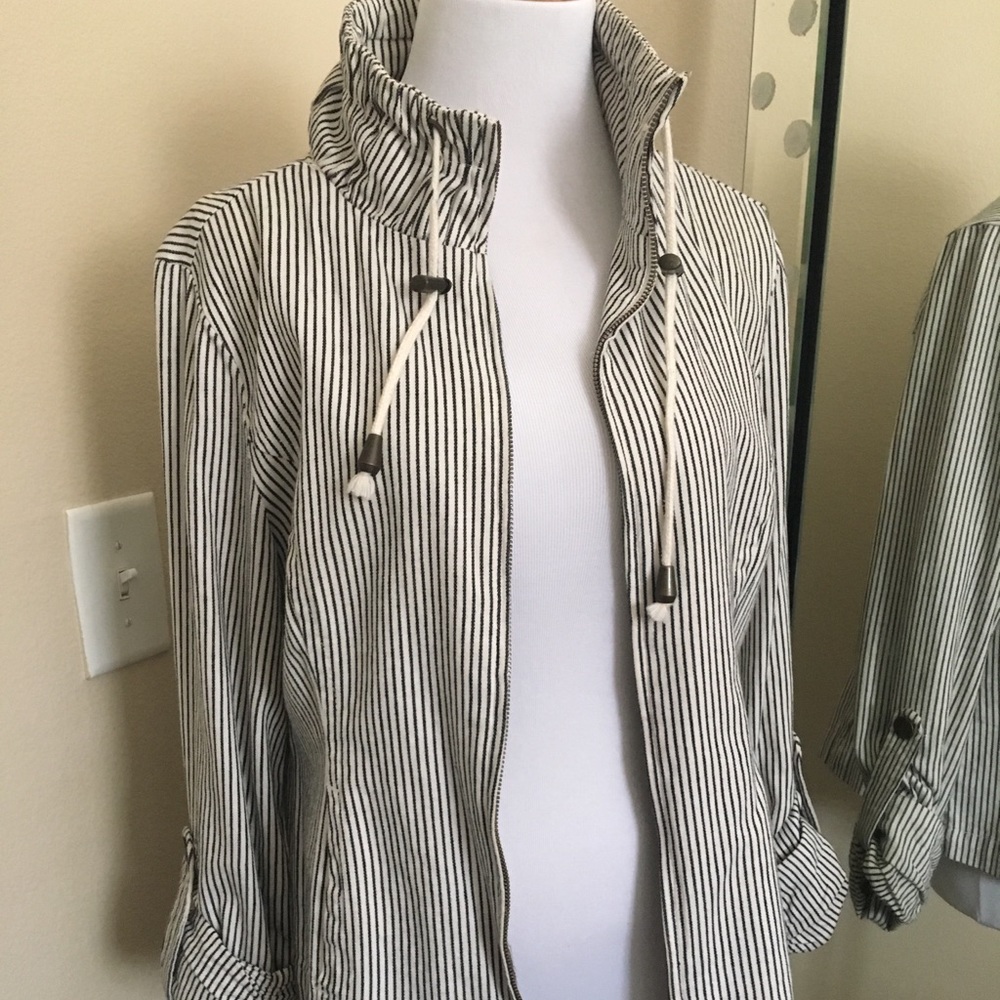 Black and white striped jacket